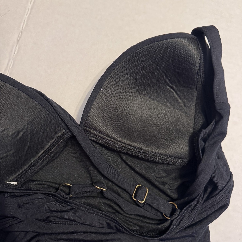 Cole of California Tankini Top Women Medium Black Swimsuit Convertible NEW - Picture 7 of 15